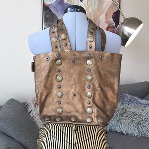 Metallic Bronze Studded Claudia Purse Italian